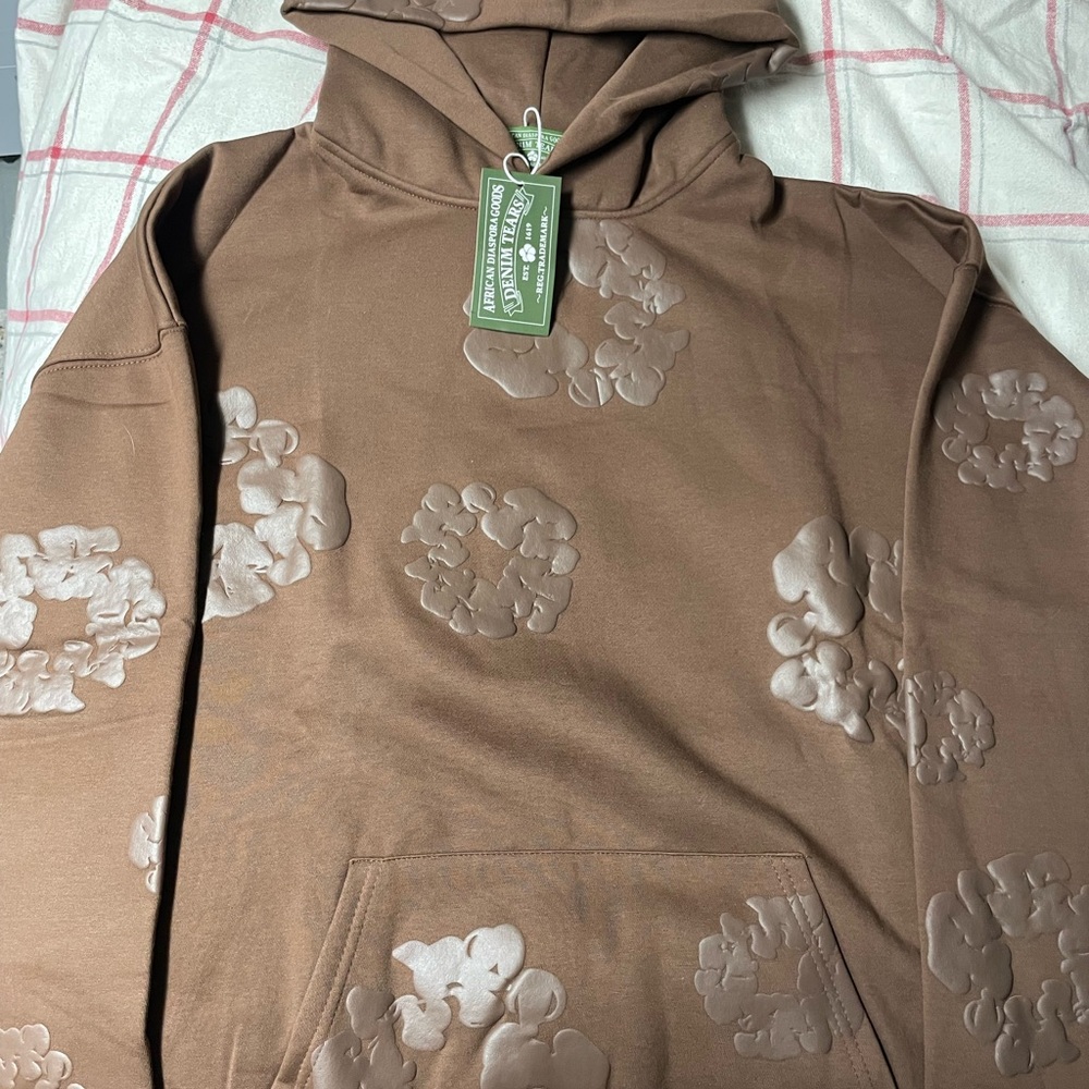 BROWN DENIM TEARS HOODIE